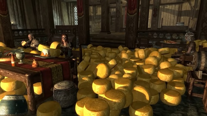『スカイリム』NPCがチーズを排出し続けるModを作成したユーザー登場―何故かその上でRTAを走る
