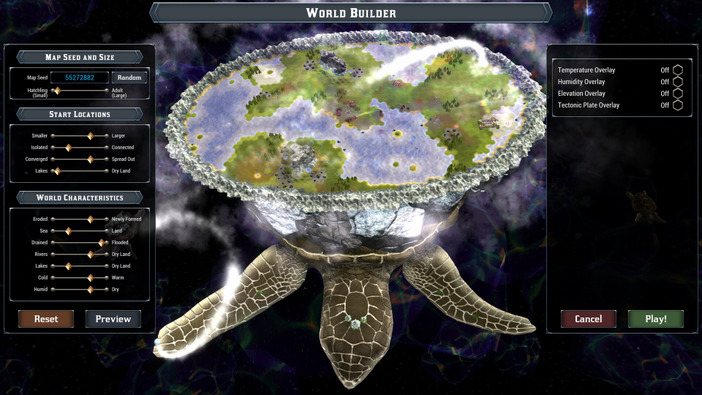 巨大な宇宙亀の背中で文明を繁栄させるコロニービルダー『World Turtles』正式リリース！